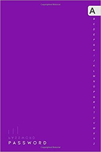 okumak Password: 6x9 | Large Print Login Notebook Organizer with A-Z Alphabetical Tabs Printed | Classic Essential Backward Design Purple