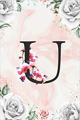 okumak U: Cute Initial Monogram Letter U Productivity Planner and Daily Journal For Mindfulness and Productivity A 100 Day Daily To Do List Journal with Marble Pattern with White Flower Framed Print