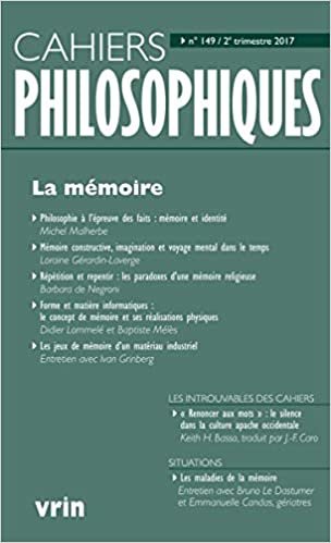 okumak La Memoire (Cahiers Philosophiques)
