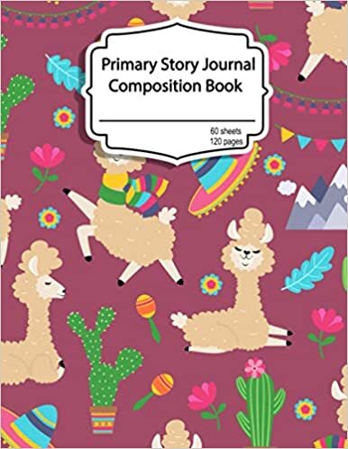 okumak Lama primary story journal composition book: Dotted Midline and Picture Space | Grades K-2 School Exercise Book | 120 Story Pages