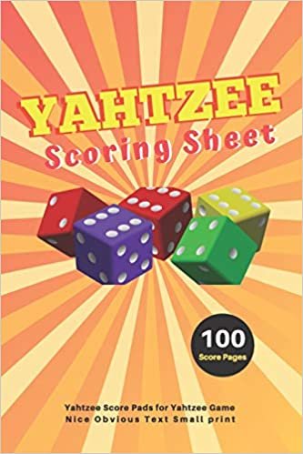 okumak Yahtzee Scoring Sheet: V.8 Yahtzee Score Pads for Yahtzee Game Nice Obvious Text Small print Yahtzee Score Sheets 6 by 9 inch
