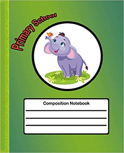 okumak Primary Composition Notebook: Green Color and Cute Baby Elephant kids, Primary Journal K-2nd Grades, Primary Journal Notebook, School Supplies, Ruled paper, 100 Sheets, 200 Pages.