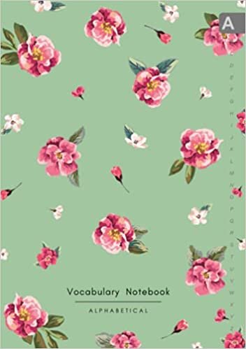 okumak Vocabulary Notebook Alphabetical: B5 Notebook 3 Columns Medium with A-Z Alphabet Index | Painted Retro Flower Design Green