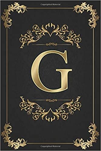 okumak G: Elegant Classic Initial Monogram Gold Letter G Notebook Alphabetical Journal for Writing &amp; Notes, Personalized Diary Gift for Men &amp; Women (6x9 120 Ruled Pages blak Cover)