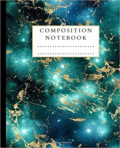 okumak Composition Notebook: Collage Wide Ruled Notebook | Gold Glitter Liquid Marble Book for Girls | Primary Journal for Kids s Students | Lined Paper Workbook