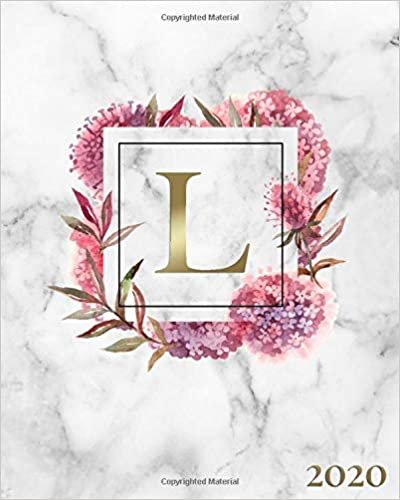 okumak 2020: Pretty Floral Weekly Daily Planner &amp; Organizer - Marble Initial Monogram Letter L Agenda &amp; Calendar With To-Do’s, U.S. Holidays &amp; Inspirational Quotes, Vision Board &amp; Notes.