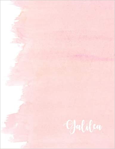 okumak Galilea: 110 Ruled Pages 55 Sheets 8.5x11 Inches Pink Brush Design for Note / Journal / Composition with Lettering Name,Galilea
