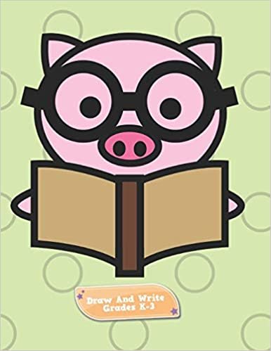 okumak Draw And Write Grades K-3: Pig With Glasses Reading A Book Primary Story Journal: Dotted Midline and Picture Space Practice Writing Letters ... Book 110 Pages Glossy Fun For Boys or Girls
