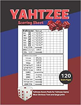 okumak Yahtzee Scoring Sheet: V.21 Yahtzee Score Pads for Yahtzee Game Nice Obvious Text and Large Print Yahtzee Score Card 8.5*11 inch