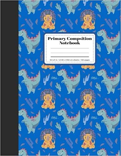 okumak Primary Composition Notebook: Primary Story Journal with Picture Space and Dotted Midline - Learn to Draw and Write Primary Journal Grades k-2 ... 8.5 x 11 inch (120 pages | Dinosaur Theme)