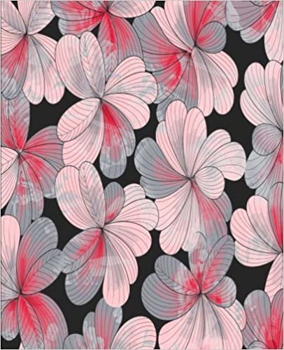 okumak Vintage Pink Flowers Journal: Blank Lined Composition Notebook 75 Sheets / 150 Pages 7.5 x 9.25 inch