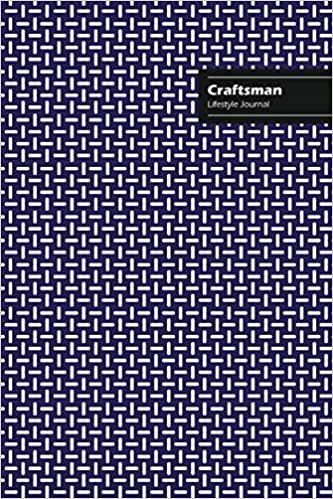 Craftsman Lifestyle Journal, Creative Write-in Notebook, Dotted Lines, Wide Ruled, Medium Size (A5), 6 x 9 (Blue)