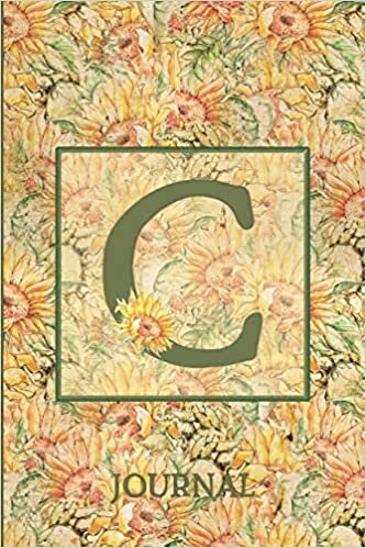 okumak C Journal: Vintage Sunflower Journal Monogram Initial C Lined Notebook | Decorated Interior