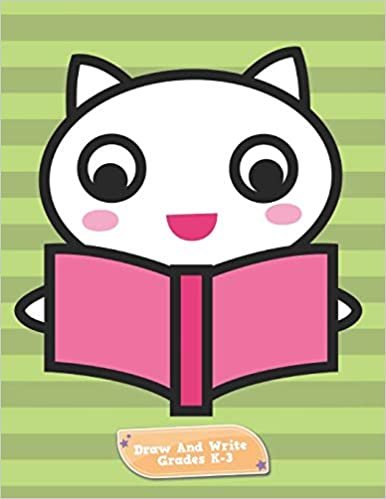 okumak Draw And Write Grades K-3: Cat Reading A Book Primary Story Journal: Dotted Midline and Picture Space Practice Writing Letters Preschoolers ... Book 110 Pages Glossy Fun For Boys or Girls