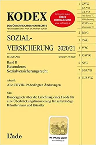 okumak KODEX Sozialversicherung 2020/21, Band II (Kodex des Österreichischen Rechts)