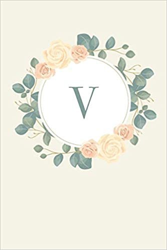 okumak V: 110 Sketchbook Pages (6 x 9) | Pretty Monogram Sketch Notebook with a Simple Vintage Floral Roses and Peonies Design with a Personalized Initial Letter | Monogramed Sketchbook
