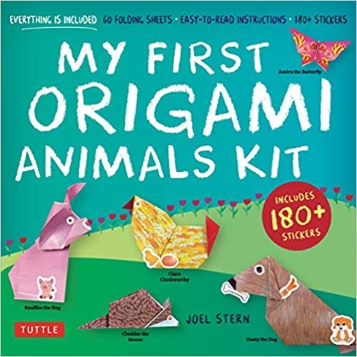 okumak My First Origami Animals Kit: Everything Is Included: 60 Folding Sheets, Easy-to-read Instructions, 180+ Stickers (Origami Kit With Book, 60 Papers, 17 Projects and 180+ Stickers]