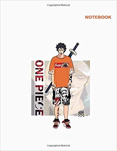 okumak One Piece theme notebooks: Classic Lined pages, (8.5 x 11 inches) Letter Size, 110 College Ruled Paper, One Piece Zoro Trafalgar Law Notebook Cover.