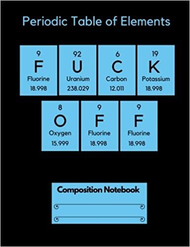 okumak Composition Notebook: Funny Periodic Table of Elements: F*ck Off Blue and Black Composition Notebook College Ruled 140 Pages (70 sheets) (7.44&quot; x 9.69&quot;) Paperback