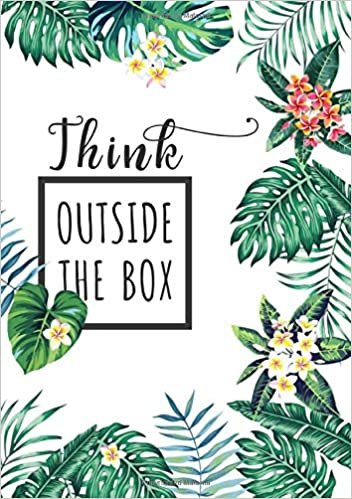 okumak Think Outside The Box: B5 Large Print Password Notebook with A-Z Tabs | Medium Book Size | Tropical Leaf Design White