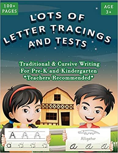 okumak Lots Of Letter Tracings With Tests: A to Z Traditional and Cursive handwriting workbook for Pre-K and Kindergarten. Highly recommended by the teachers.