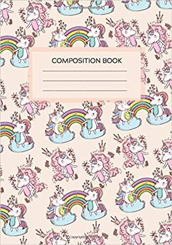okumak Composition Book:: Softcover: College Ruled Notebook Journal: s, Kids, Students for Home School College: Cute Unicorn pattern