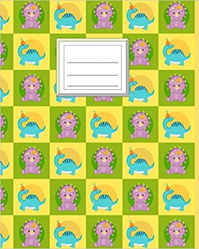 okumak Primary Composition Notebook K-2: Draw and Write Journal 8x10. Cute Design. Fun Learning for Boys and Girls. Cute Baby Dinosaurs.