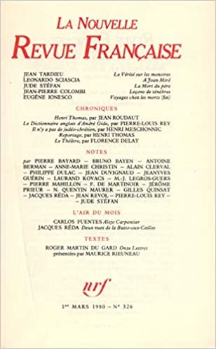 okumak LA N.R.F. 326 (MARS 1980) (LA NOUVELLE REVUE FRANCAISE)