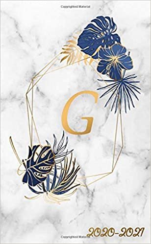okumak 2020-2021: Gold Floral Monogram Initial Letter G Two Year 2020-2021 Monthly Pocket Planner | Marble 2 Year (24 Months) Agenda &amp; Organizer With Notes, Contact List and Password Log.