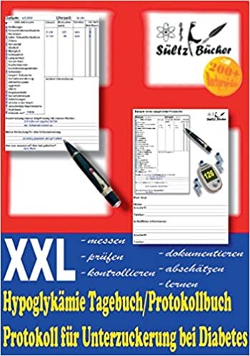 okumak Hypoglykämie Tagebuch/Protokollbuch XXL Protokoll für Unterzuckerung bei Diabetes