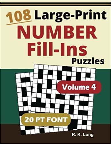 okumak Large Print Number Fill-Ins, Volume 4: 108 Number Fill-In Puzzles in Large 20-point Font, Great for All Ages