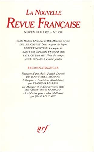okumak LA N.R.F. 490 (NOVEMBRE 1993) (LA NOUVELLE REVUE FRANCAISE)