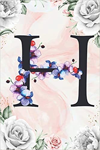 okumak H: Cute Initial Monogram Letter H Productivity Planner and Daily Journal For Mindfulness and Productivity A 100 Day Daily To Do List Journal with Marble Pattern with White Flower Framed Print
