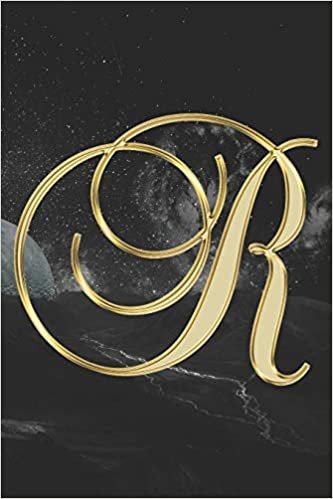 okumak R Journal: A Monogram R Initial Capital Letter Notebook For Writing And Notes: Great Personalized Gift For All First, Middle, Or Last Names (Yellow Gold Moon Galaxy Print)