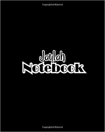okumak Jaylah Notebook: 100 Sheet 8x10 inches for Notes, Plan, Memo, for Girls, Woman, Children and Initial name on Matte Black Cover