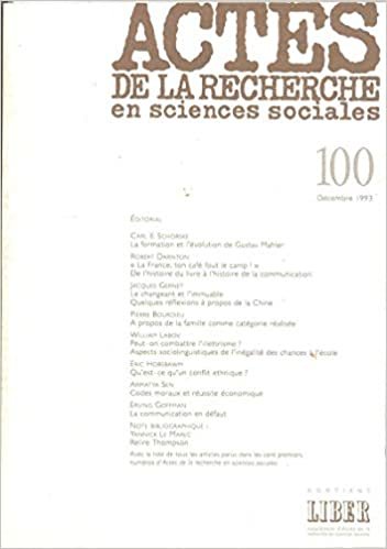 okumak Actes de la recherche en sciences sociales, n°100, Varia