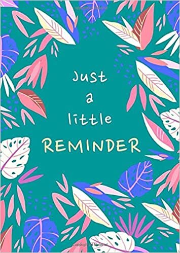 okumak Just A Little Reminder: B6 Large Print Password Notebook with A-Z Tabs | Small Book Size | Abstract Tropical Plant Design Teal