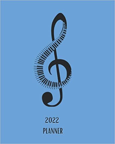 okumak 2022 Planner: Piano Musical Note - Blue Background - Monthly Calendar with U.S./UK/ Canadian/Christian/Jewish/Muslim Holidays– Calendar in ... 10 in.-Music Musical For Work Business School