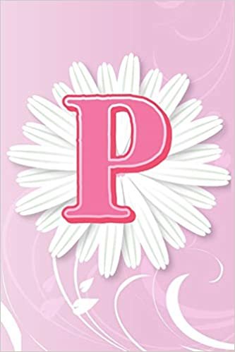 okumak P: Letter P Monogram Pink &amp; White Paper Flower Petal Notebook &amp; Journal
