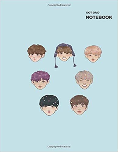 okumak Dot gridded notebook: Cute BTS Members Face Cover, 110 Pages, Letter (8.5 x 11 inches), Dotted Pages.