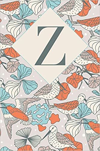okumak Z: Letter Z Journal, Snipes With Foliage, Personalized Notebook Monogram Initial, 6 x 9