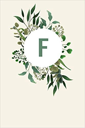 okumak F: 110 College-Ruled Pages (6 x 9) | Light Green Monogram Journal and Notebook with a Simple Vintage Floral Green Leaves Design | Personalized Initial ... | Pretty Monogramed Composition Notebook