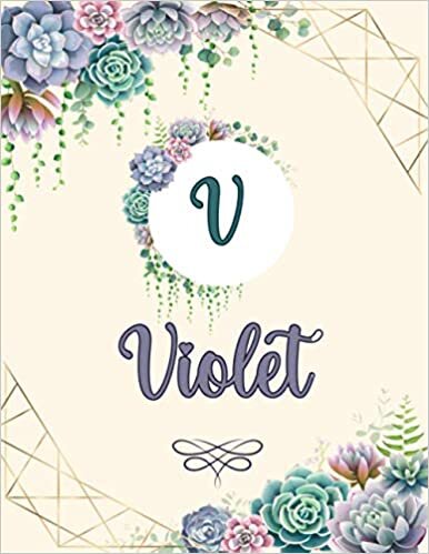 okumak Violet: Perfect Personalized Sketchbook with name for Violet with Monogram Initial Capital Letter V Sketchbook and Handmade Floral Design Book (8.5x11) | Personalized Birthday Gift for Violet