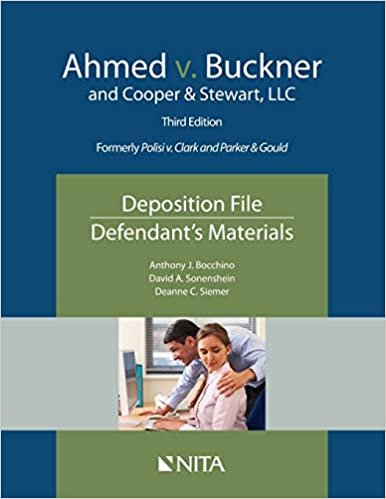 okumak Ahmed V. Buckner and Cooper &amp; Stewart, LLC: Deposition File, Defendant&#39;s Materials (NITA)