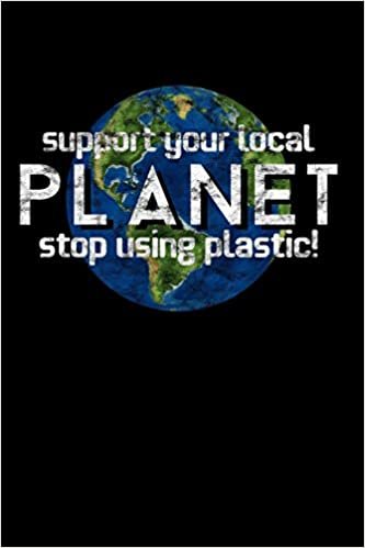 okumak Support Your Local PLANET - stop Using Plastic!: Notizbuch DIN A5 - 120 Seiten Punkteraster