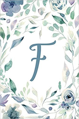 F: Light Purple Floral 6”x9” Lined Notebook (Light Purple Floral 6”x9” Alphabet Series - Letter F)