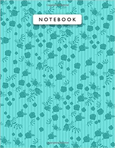 okumak Notebook Fluorescent Blue Color Mini Vintage Rose Flowers Small Lines Patterns Cover Lined Journal: Journal, 21.59 x 27.94 cm, A4, 8.5 x 11 inch, ... List, College, 110 Pages, Wedding, Planning