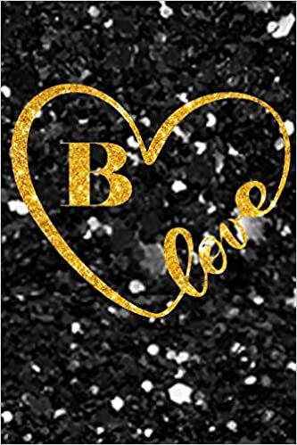 okumak B Monogram Notebook lettre B Notebook journal Gold Confetti Glitter for Women and Girls.: Lined Note Book, Writing Pad, Journal or Diaryfor Kids, Girls &amp; Women - 110 Pages - Size 6x9