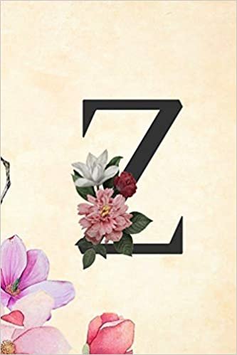 okumak Z: Cute Initial Monogram Letter Z College Ruled Notebook Z Letter Floral Notebook for Men, Girls and Women