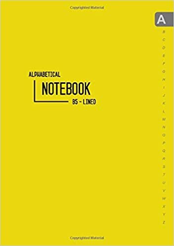okumak Alphabetical Notebook B5: Medium Lined-Journal Organizer with A-Z Tabs Printed | Smart Yellow Design